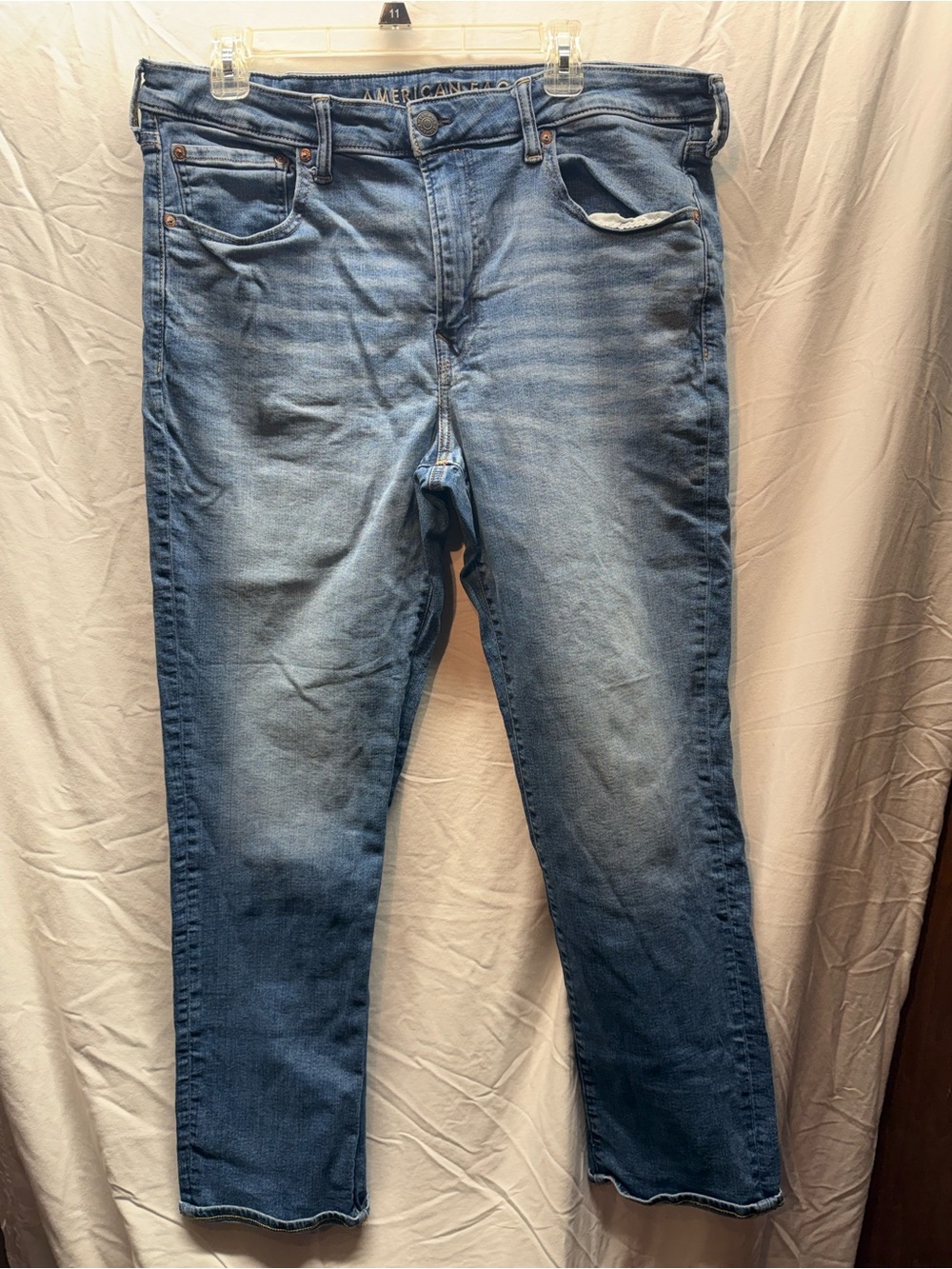 American Eagle AirFlex+ Original Straight Jeans Mens 38x32 Medium Wash
